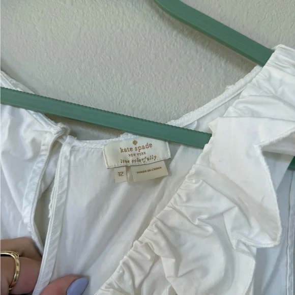Kate Spade White Ruffled Tank Top - Picture 3 of 3